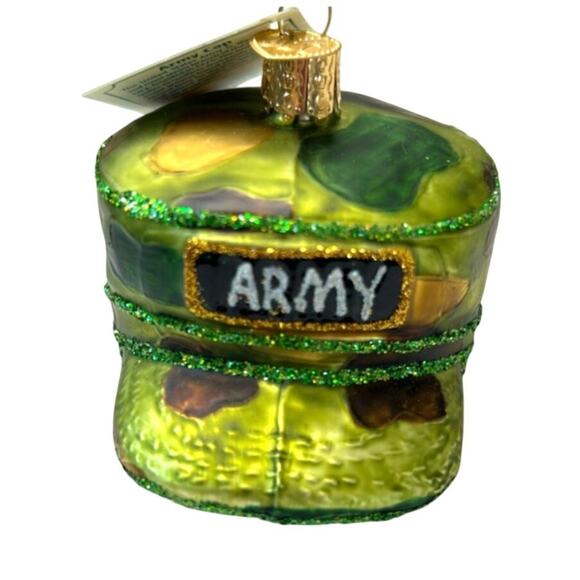Army Hat Ornament Military Cap by Old World Christmas Collectible Ornament - Picture 1 of 10